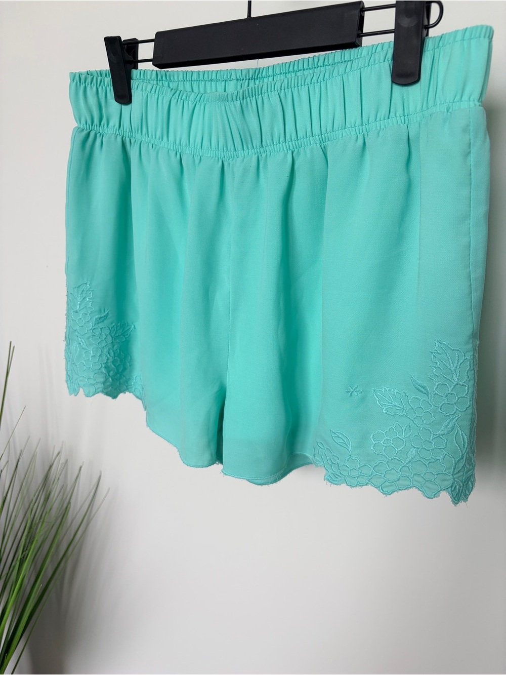 Blu Pepper Lace-Hem Pull On Shorts - Size Large